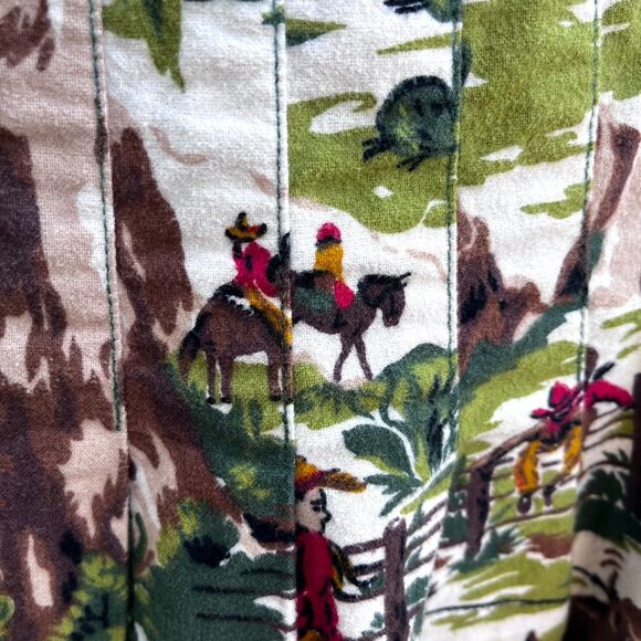 Vtg Esprit Cowboy A-Line Pleated Knee Length Skirt Small 9/10 Cati Southwestern - Picture 4 of 11